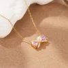 NF0003-elegant-pink-bow-pearl-necklace-for-bowknot-sweet-unique-design-Wholesale-Jewelry-Suppliers-Atjuly-Jewelry