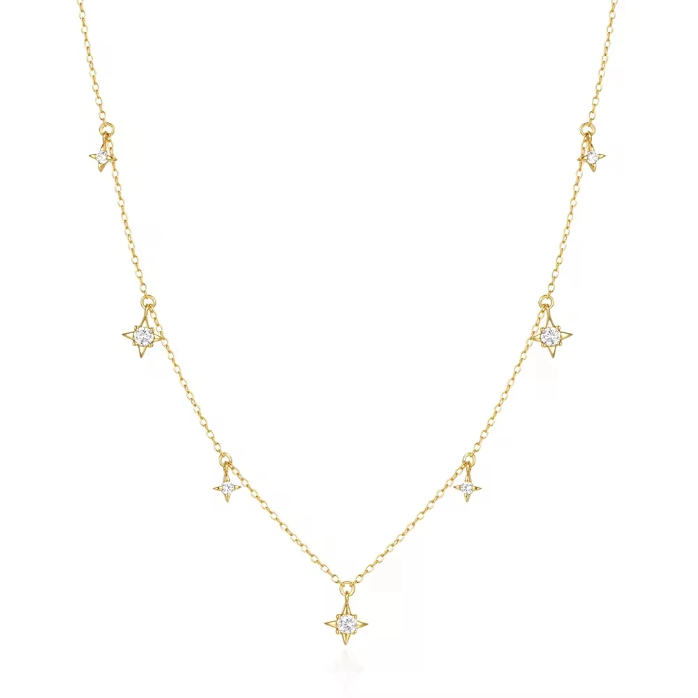 NF0007-cz-starnecklace-exquisite-18k-gold-star-charm-necklace-wholesale-Wholesale-Jewelry-Suppliers-Atjuly-Jewelry