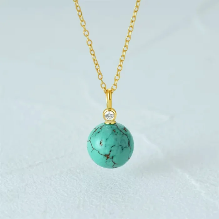 NF0022-wholesale-s925-sterling-silver-turquoise-ball-pendant-necklace-with-cubic-zirconia-in-bulk-Wholesale-Jewelry-Suppliers-Atjuly-Jewelry