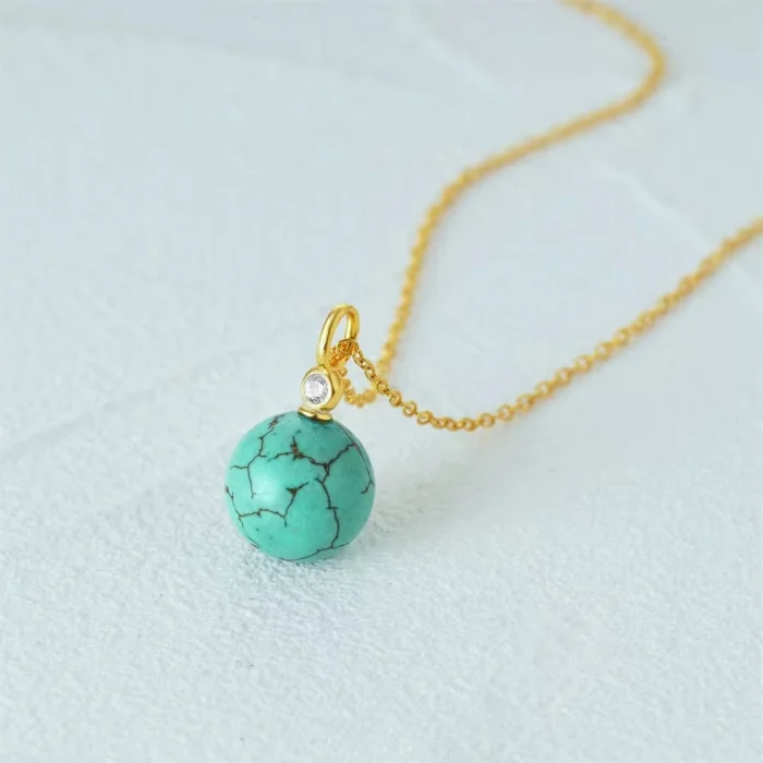 NF0022-wholesale-s925-sterling-silver-turquoise-ball-pendant-necklace-with-cubic-zirconia-in-bulk-Wholesale-Jewelry-Suppliers-Atjuly-Jewelry