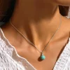 NF0022-wholesale-s925-sterling-silver-turquoise-ball-pendant-necklace-with-cubic-zirconia-in-bulk-Wholesale-Jewelry-Suppliers-Atjuly-Jewelry