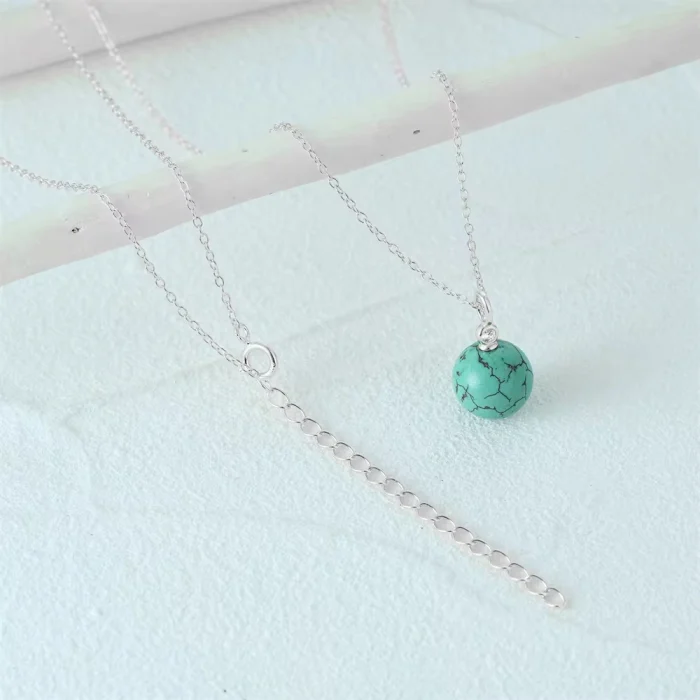 NF0022-wholesale-s925-sterling-silver-turquoise-ball-pendant-necklace-with-cubic-zirconia-in-bulk-Wholesale-Jewelry-Suppliers-Atjuly-Jewelry