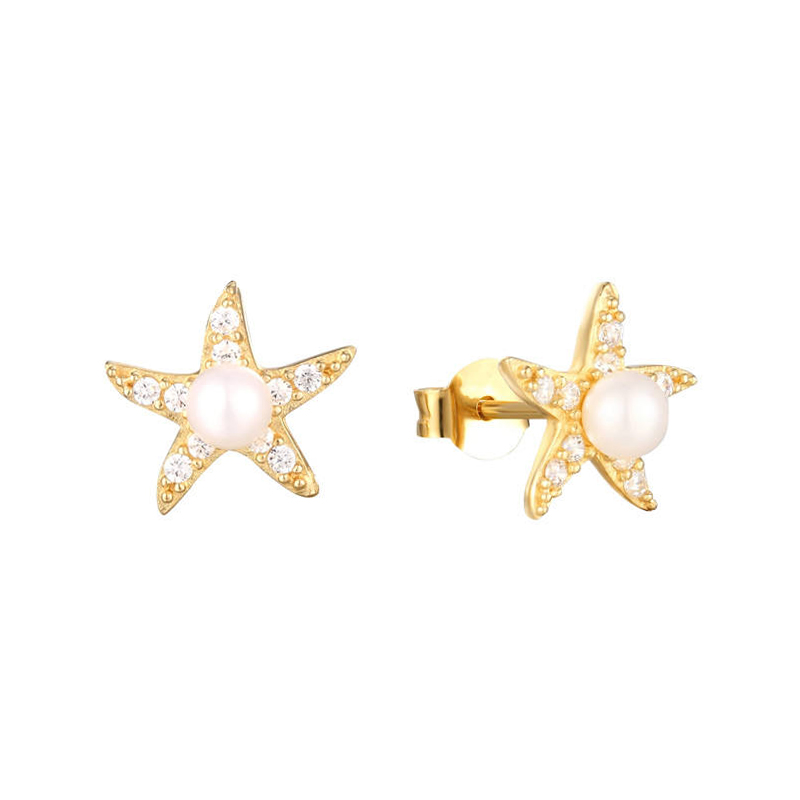 EF0005-wholesale-earrings-starfish-925-sterling-silver-starfish-jewelry-zircon-pearl-stud-earrings-Wholesale-Jewelry-Suppliers-Atjuly-Jewelry