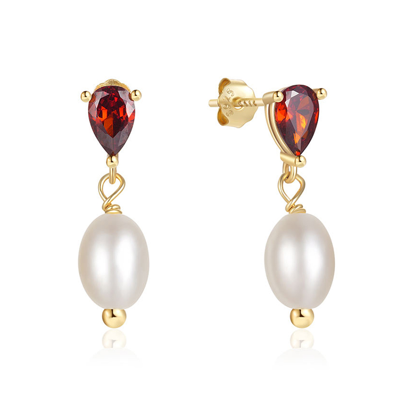 EF0028-custom-pearl-earrings-925-sterling-silver-ruby-water-drop-zirconia-pearl-stud-earrings-in-bulk-Wholesale-Jewelry-Suppliers-Atjuly-Jewelry