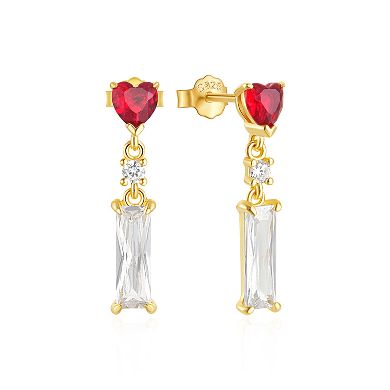 EF0086-bulk-simple-stilver-stud-náušnice-red-zircon-heart-stud-rectangular-drop-statement-náušnice-odm-dodavatelé-velkoobchod-šperky-dodavatelé-Atjuly-šperky