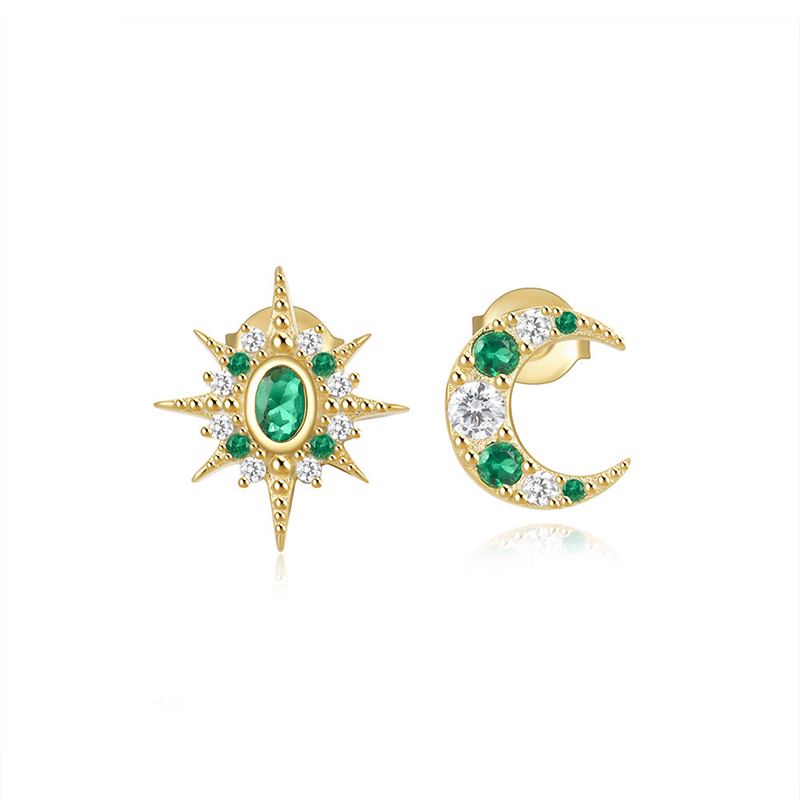 EF0101-stud-earrings-manufacturers-star-moon-green-white-zircon-stud-earrings-bulk-sterling-silver-Wholesale-Jewelry-Suppliers-Atjuly-Jewelry