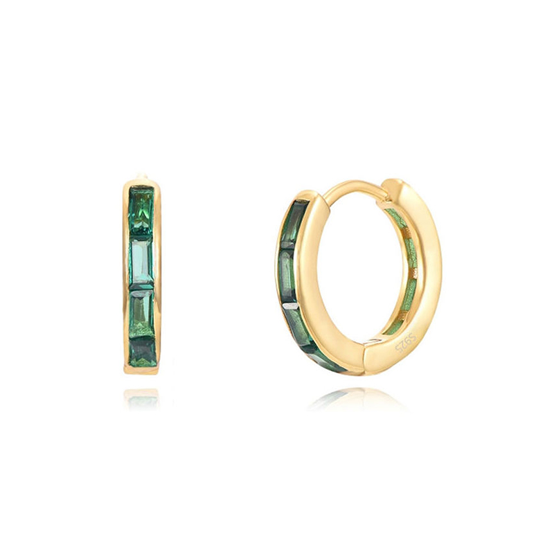 EF0113-hoop-earrings-vendors-18k-gold-plated-sterling-silver-wholesale-green-baguette-zircon-huggie-earrings-Wholesale-Jewelry-Suppliers-Atjuly-Jewelry